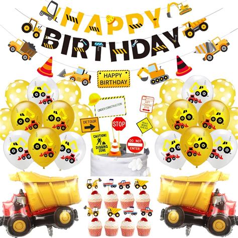 Amazon.com: Excavator Themed Birthday Party Decorations